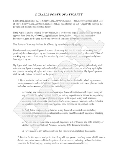 Letter Of Attorney Sample from www.rocketlawyer.com