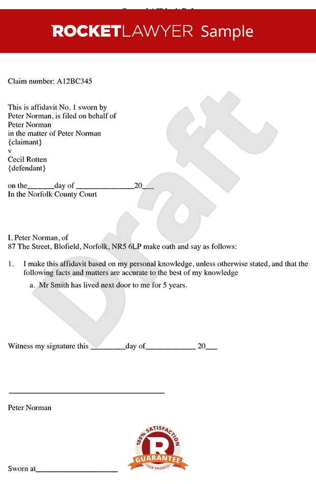 Affidavit Form - Create Free General Affidavit Template