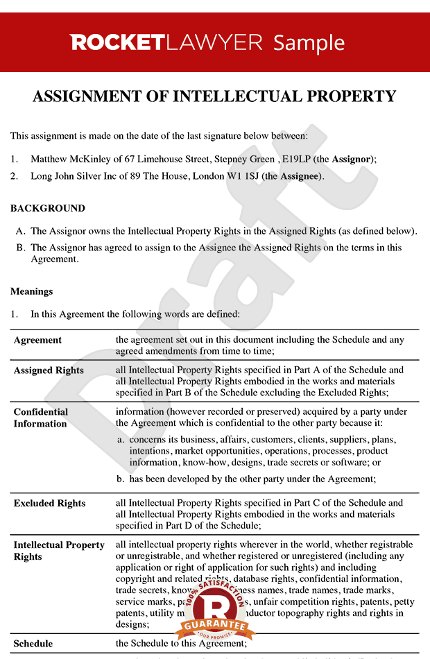 assignment of inventions provision