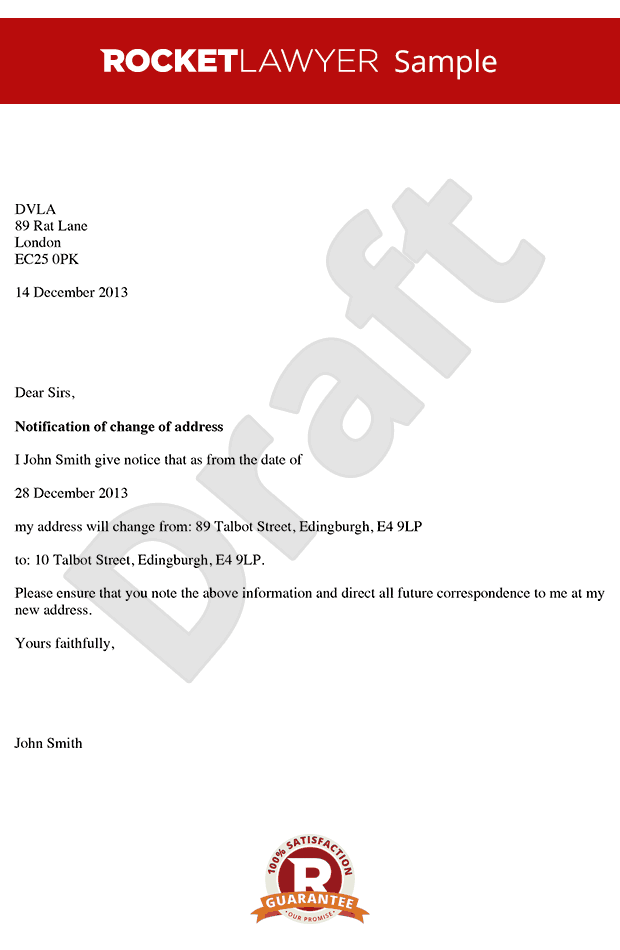 Change of Address Letter - Letter for Change of Address Sample