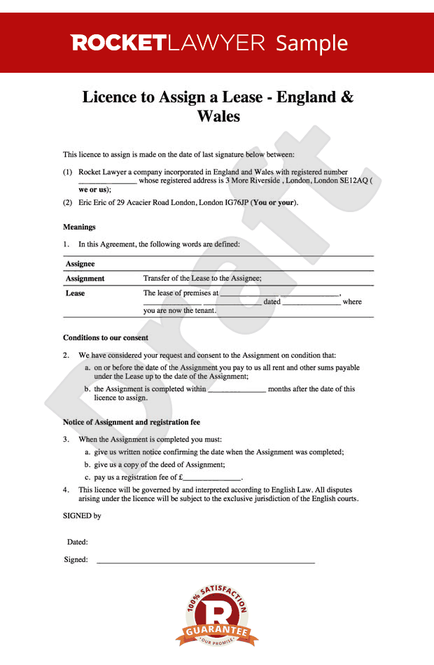 licence to assign vs notice of assignment