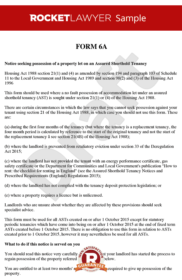 Free Printable Section 21 Notice Form Printable Templates