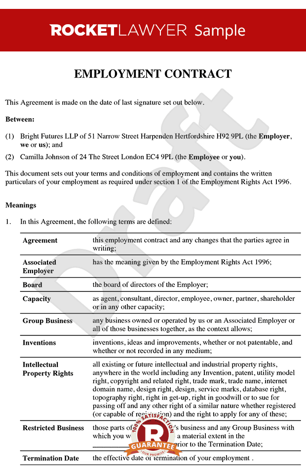 senior employment contract