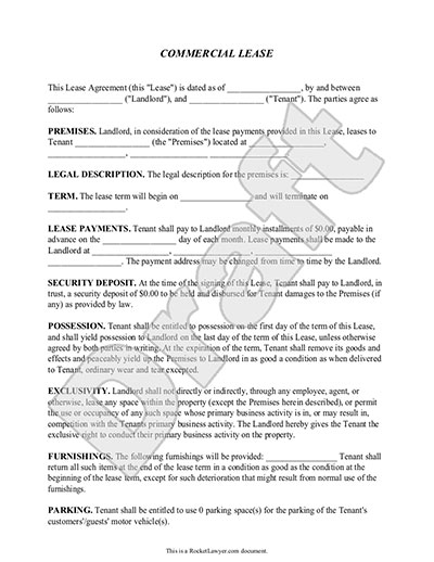Commercial Lease Sample Sample Commercial Lease Form Template