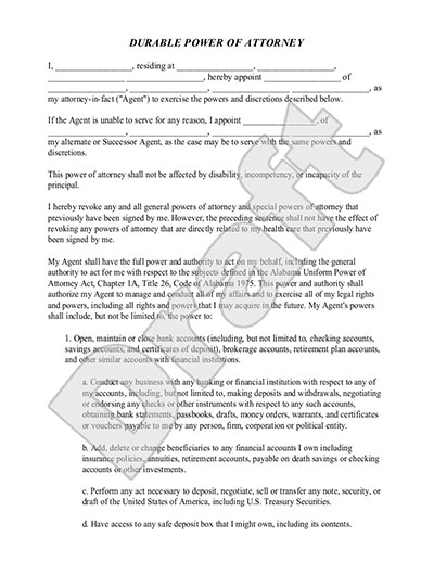 Durable Power of Attorney Form | Rocket Lawyer
