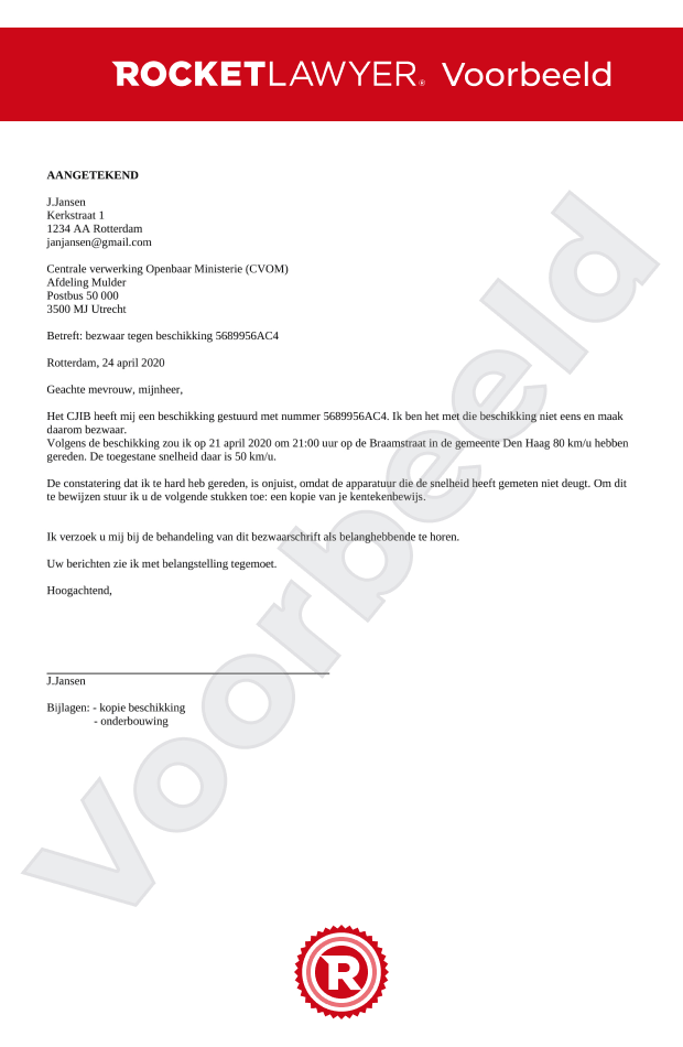 Bezwaar Tegen Verkeersboete opstellen  Gratis