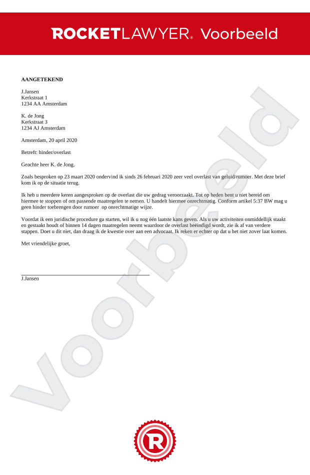 Brief Burenoverlast Opstellen Makkelijk en Snel