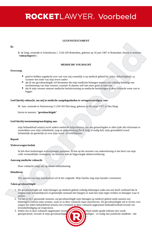 Levenstestament gratis opstellen, zonder notaris!