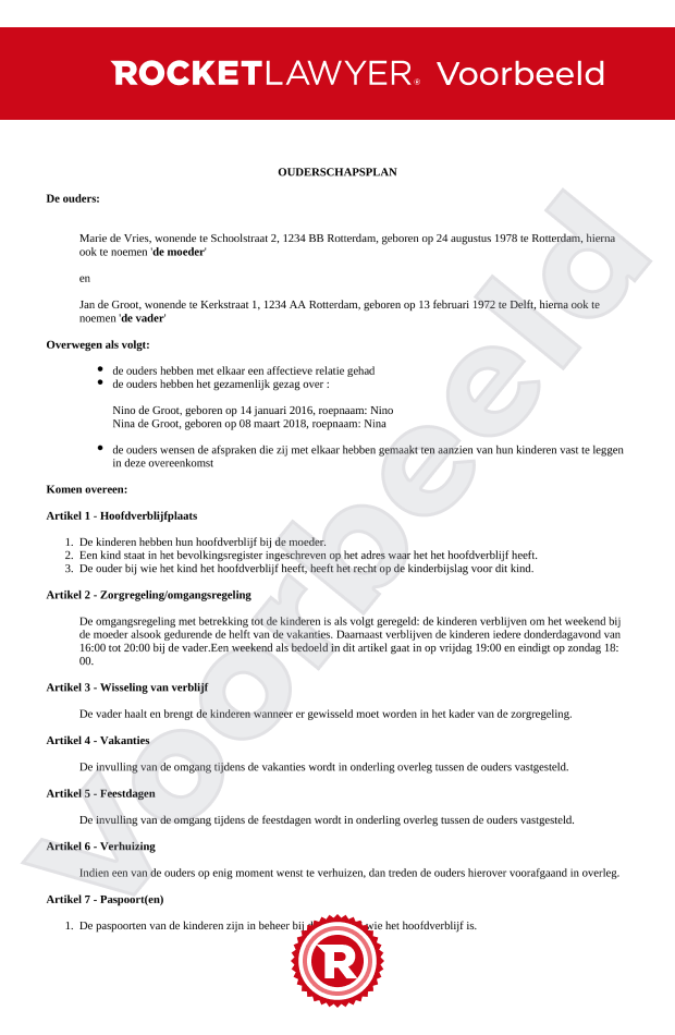 Ouderschapsplan Opstellen Snel en Makkelijk