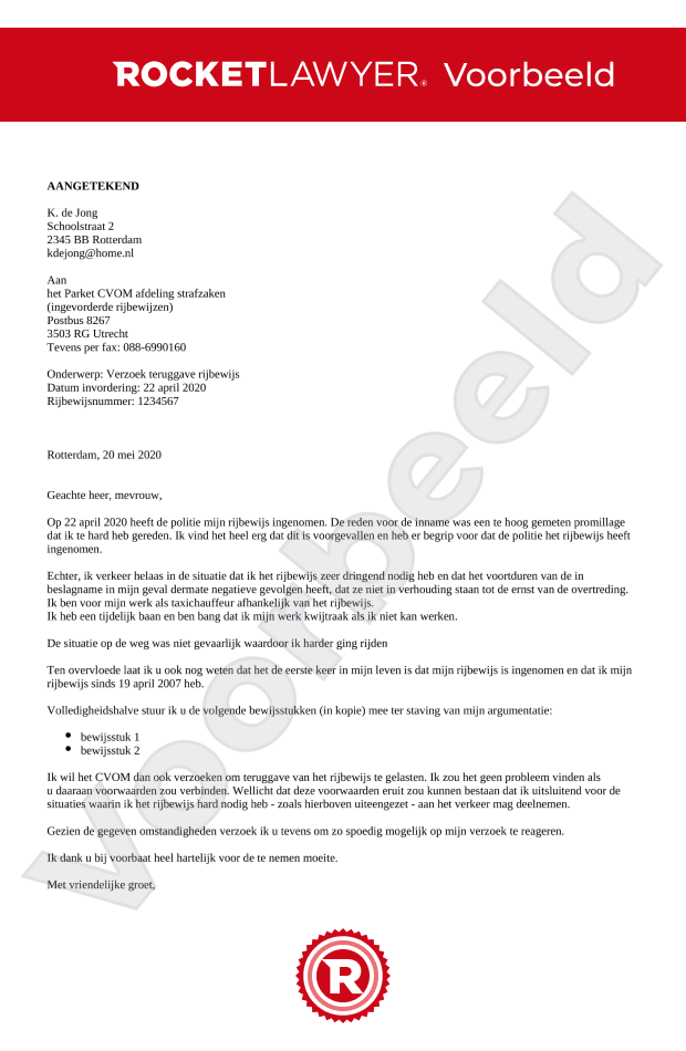Klaagschrift Teruggave Rijbewijs Opstellen  Gratis