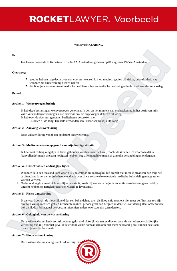 Wilsverklaring Opstellen | Makkelijk en Snel