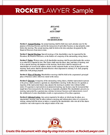 S Corp Bylaws Template from www.rocketlawyer.com