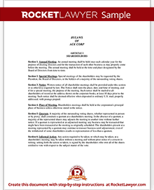 Corporation Bylaws Template Free from www.rocketlawyer.com