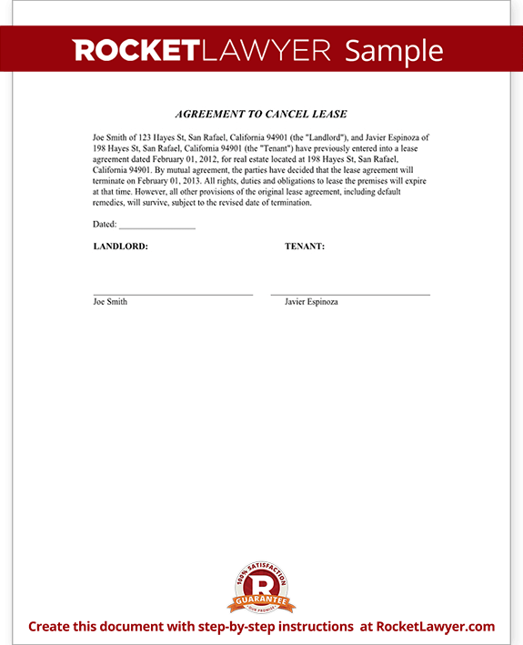 Letter To Cancel Lease Agreement from www.rocketlawyer.com