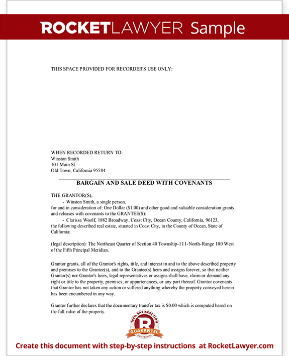 Bargain and Sale Deed Form & Sample