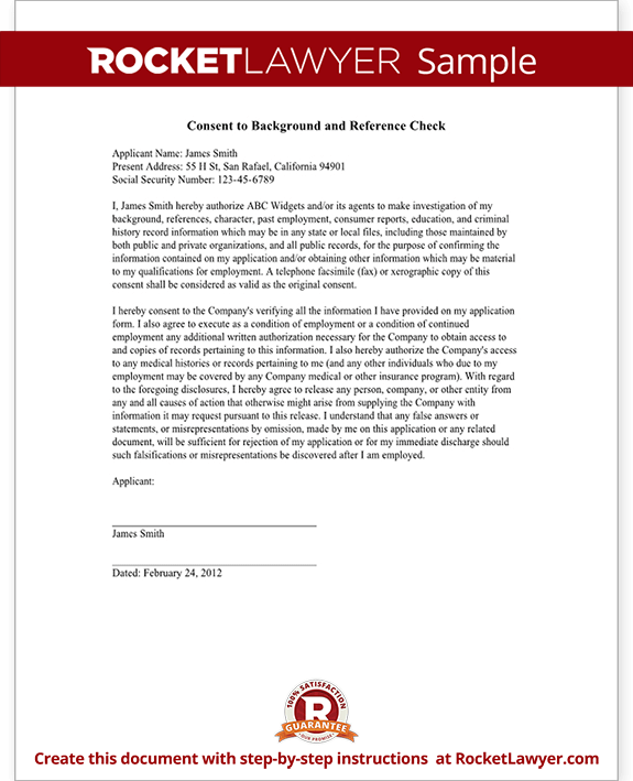 Sample Consent to Background and Reference Check Form Template Test Authorization Letter Sample Background Check Authorization Letter Sample Background Check Sample Consent to Background and Reference Check Form Template Test