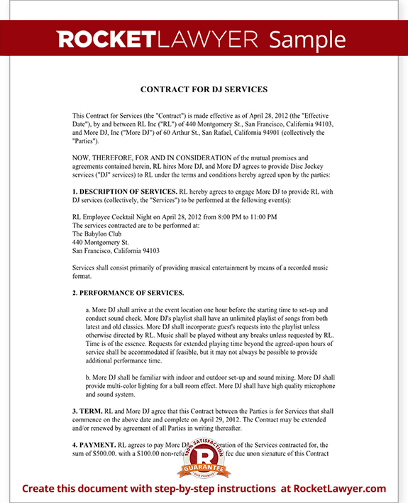 contract dj sample forms with DJ Agreement Sample Template Contract DJ contract dj sample forms with DJ Agreement Sample Template Contract DJ