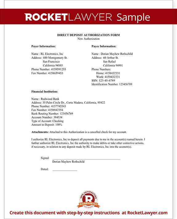 authorization letter for bank deposit format direct deposit form automatic payment template rocket authorization letter for bank deposit format direct deposit form automatic payment template rocket