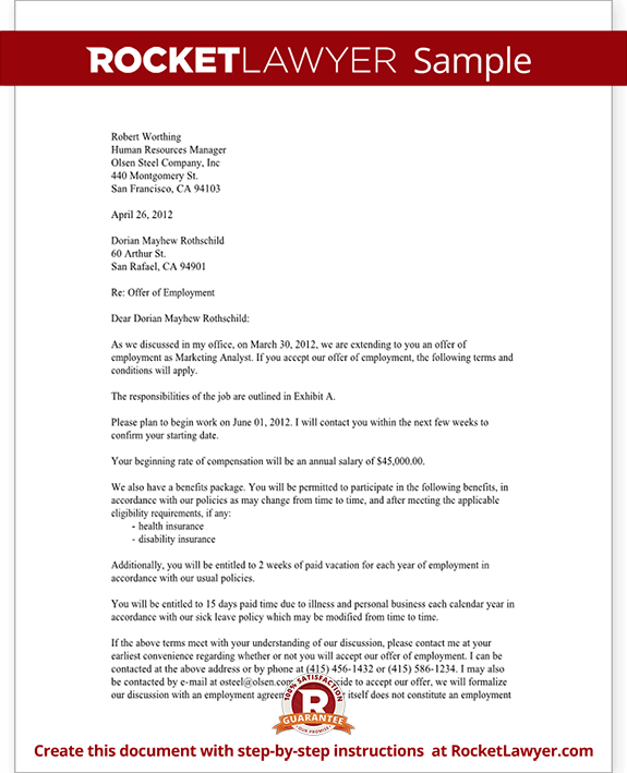 Sample Employment Offer Letter Job Offer Letter Format Uk Job Offer Letter Format Uk Sample Employment Offer Letter