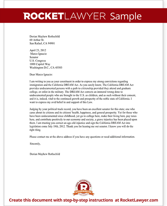 Letter to Government Official (with Sample)