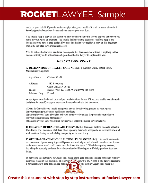 Medical Power Of Attorney Massachusetts Ma Health Care Poa Form With Sle Massachusetts Will Template