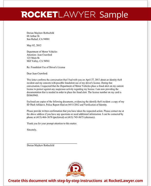 request letter format driving license drivers license fraud request to place a fraud alert letter request letter format driving license drivers license fraud request to place a fraud alert letter