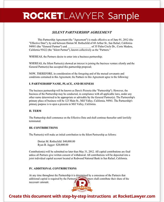 Investment Partnership Agreement Template from www.rocketlawyer.com