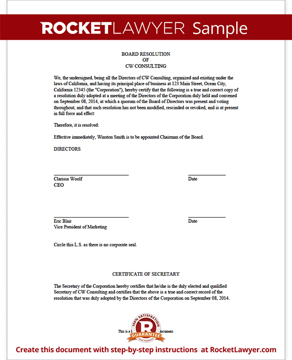Sample Board Resolution Template sample-board-resolution-template