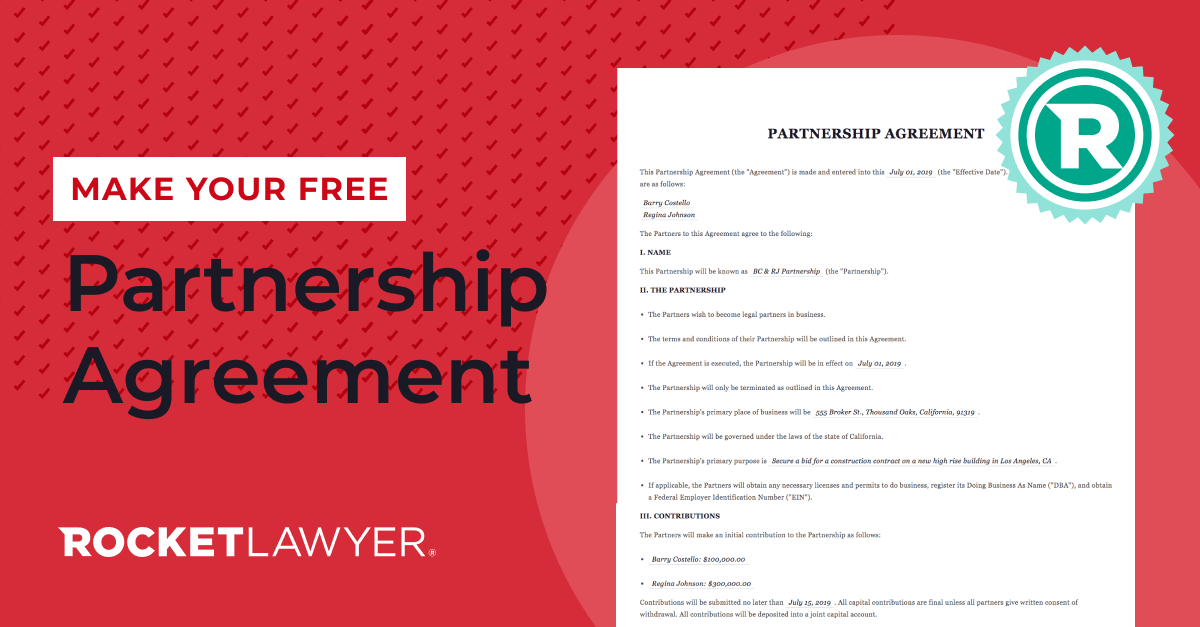 Simple Partnership Agreement Template from www.rocketlawyer.com